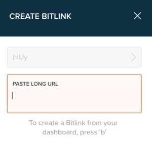 Create a short link with Bitly