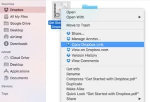 Share links with DropBox