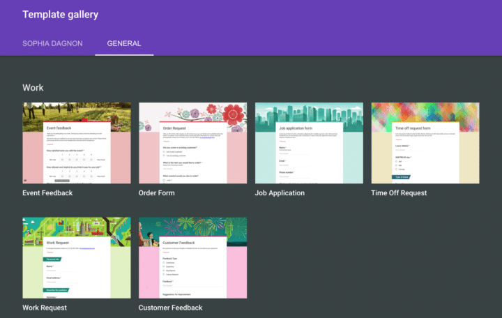 Google Forms Template Gallery