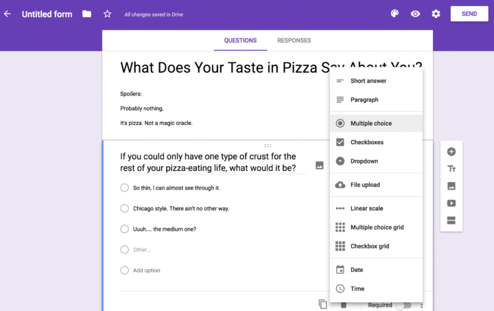 Google Forms-- changing the answer format