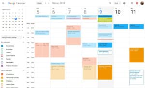What Google Calendar 2018 looks like