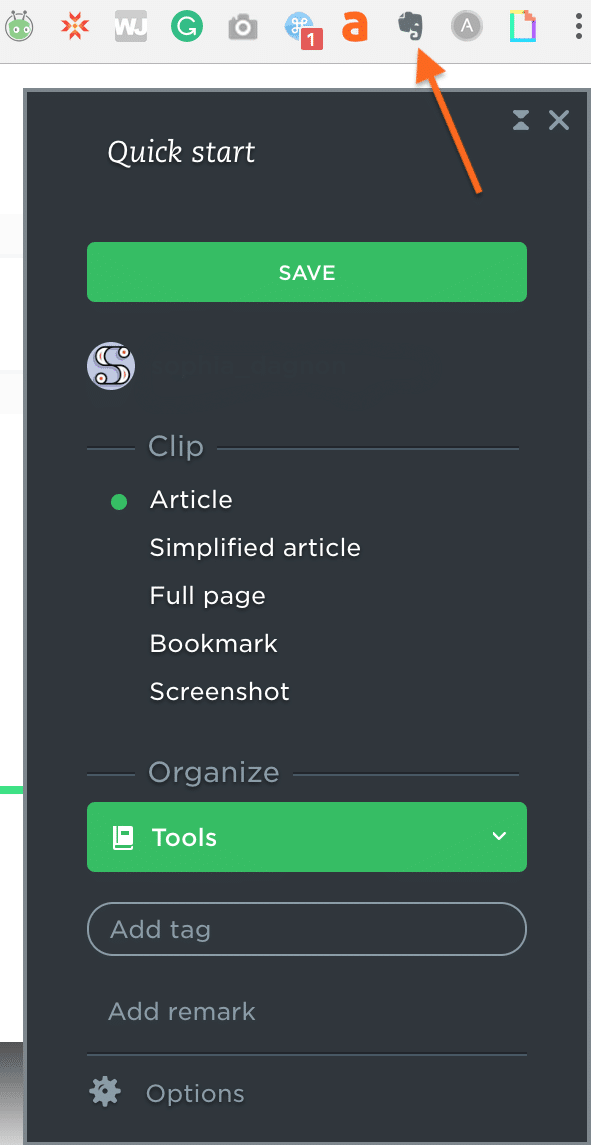evernote browser