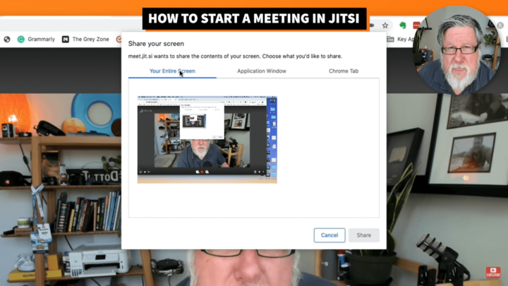 jitsi screen sharing